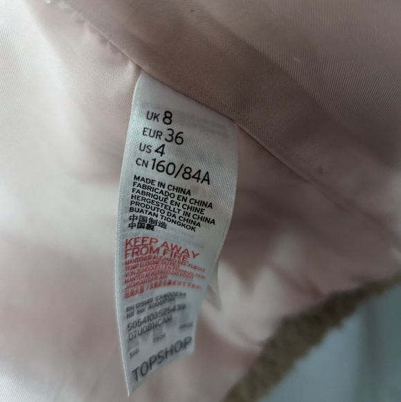 Topshop Tan Brown Teddy Mid Length Oversized Cozy Jacket with Pockets Sz 4 - Picture 5 of 11